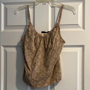Elegant Tan Patterned Women's Cami Top